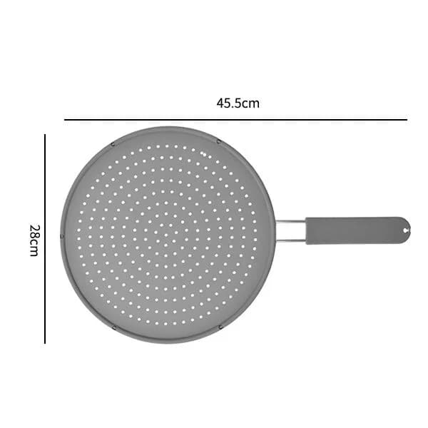 Écran anti-projections en silicone avec poignée, couvercle anti-éclaboussures d'huile et égouttoir résistant à la chaleur pour poêle